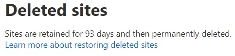 Deleted Sites